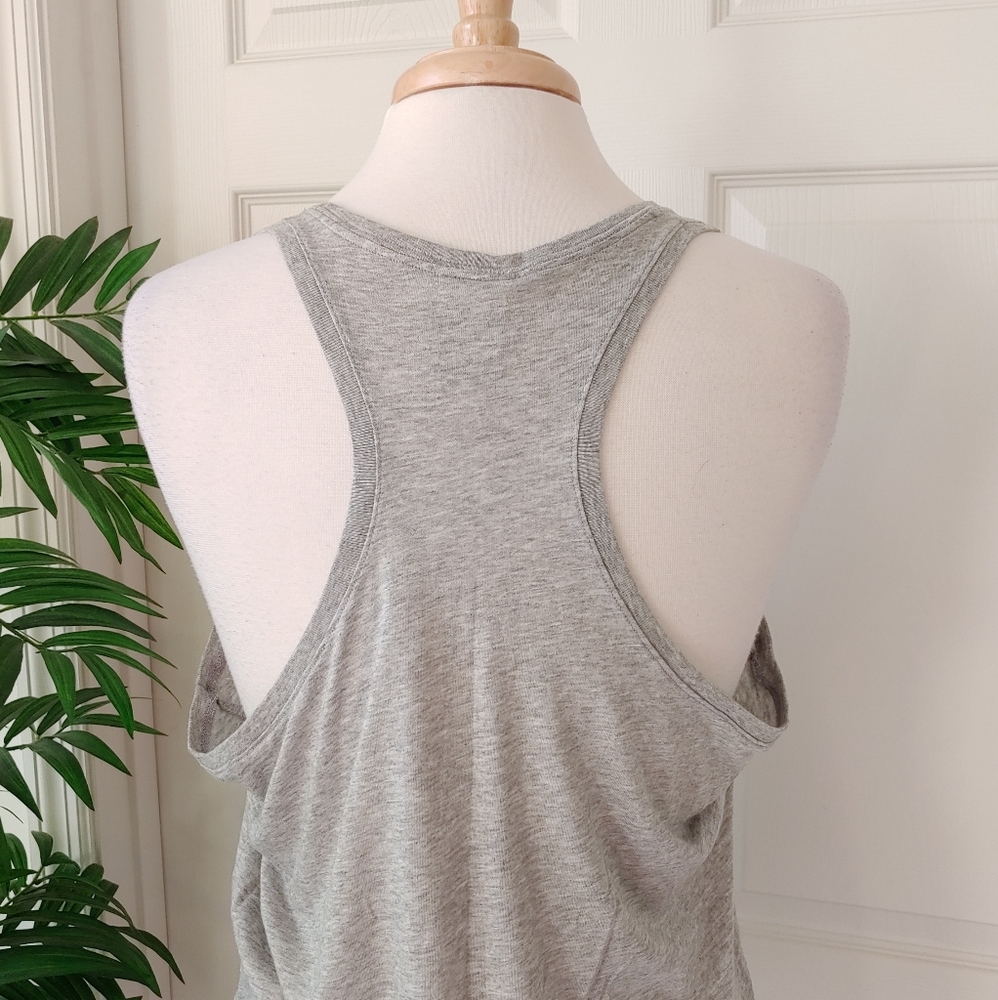 Nike Racer Back Tank Top Grey White Medium - Picture 6 of 8